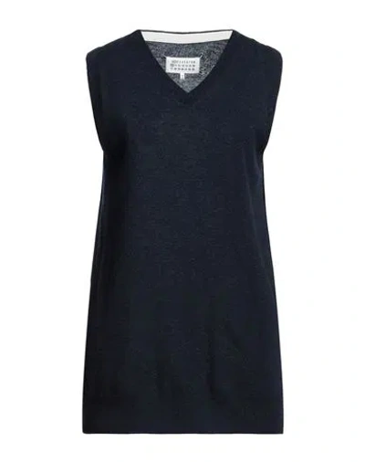 Maison Margiela V-neck Asymmetric Bonded Cape Dress In Black