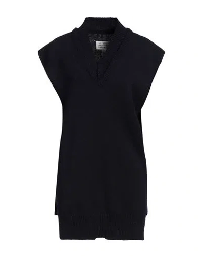 Maison Margiela Woman Sweater Midnight Blue Size S Wool, Linen, Cotton