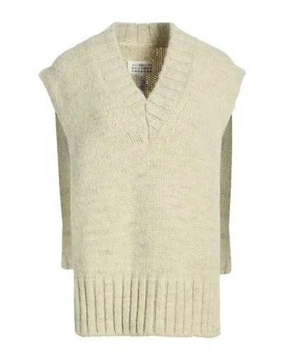 Maison Margiela Woman Sweater Sage Green Size L Alpaca Wool, Cotton, Wool In Neutral