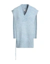 Maison Margiela Woman Sweater Sky Blue Size L Alpaca Wool, Cotton, Wool In Blue