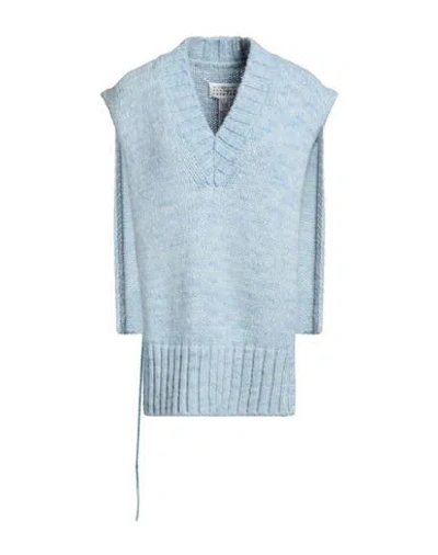 Maison Margiela Woman Sweater Sky Blue Size L Alpaca Wool, Cotton, Wool