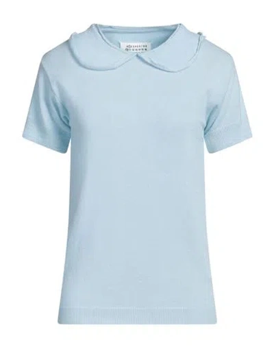 Maison Margiela Woman Sweater Sky Blue Size M Wool, Cashmere