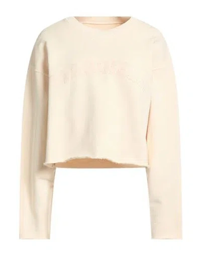 Maison Margiela Woman Sweatshirt Ivory Size S Cotton In Pink