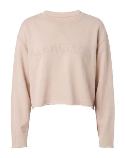 Maison Margiela Woman Sweatshirt Light Pink Size S Cotton In Neutral