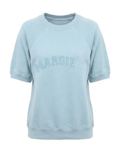 Maison Margiela Woman Sweatshirt Sky Blue Size Xs Cotton