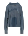 Maison Margiela Womens Blue Dropped-shoulders Relaxed-fit Cotton-jersey Hoody In Blue