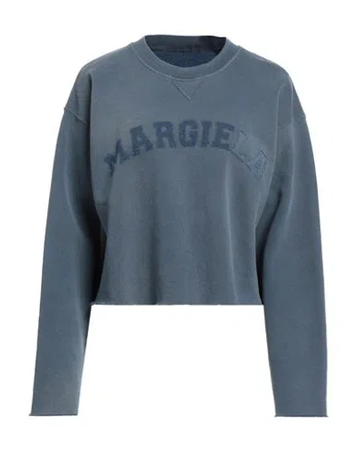 MAISON MARGIELA MAISON MARGIELA WOMAN SWEATSHIRT SLATE BLUE SIZE M COTTON, ELASTANE