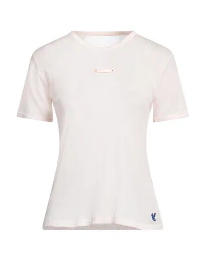 Maison Margiela Woman T-shirt Blush Size L Cotton, Silk In Pink