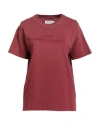 Maison Margiela Woman T-shirt Burgundy Size S Cotton