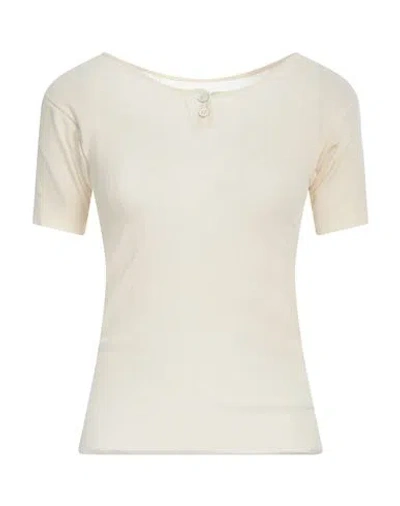 Maison Margiela Woman T-shirt Cream Size S Polyamide, Elastane In White