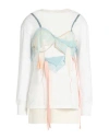 Maison Margiela Woman T-shirt White Size 4 Cotton, Wool, Polyamide In White