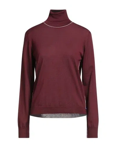 Maison Margiela Woman Turtleneck Burgundy Size Xl Wool