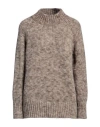 Maison Margiela Woman Turtleneck Dove Grey Size Xs Alpaca Wool, Cotton, Wool In Brown