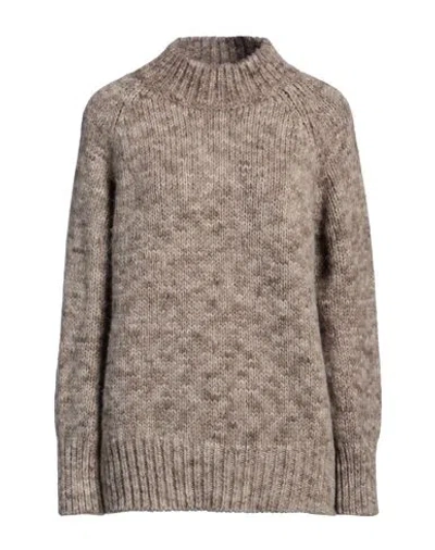 MAISON MARGIELA MAISON MARGIELA WOMAN TURTLENECK TAUPE SIZE XS ALPACA WOOL, COTTON, WOOL