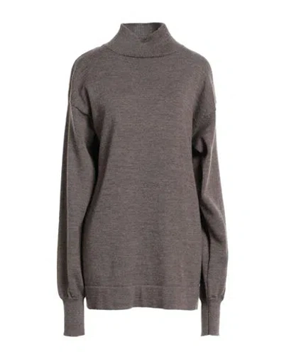 Maison Margiela Woman Turtleneck Khaki Size Xl Virgin Wool In Gray