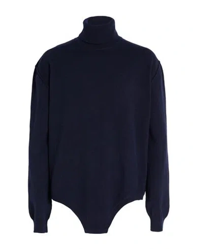 Maison Margiela Woman Turtleneck Navy Size L Wool, Cashmere In Blue
