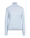 Maison Margiela Woman Turtleneck Sky Blue Size M Wool In Blue