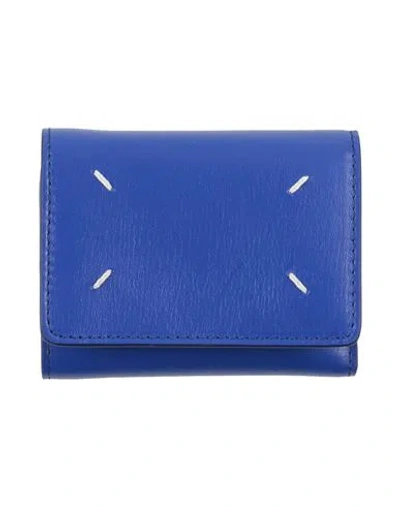 Maison Margiela Woman Wallet Bright Blue Size - Leather