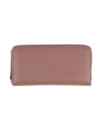 Maison Margiela Woman Wallet Dove Grey Size - Cow Leather, Brass, Zinc, Aluminum, Copper In Pink