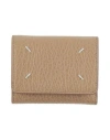 Maison Margiela Woman Wallet Khaki Size - Bovine Leather In Beige