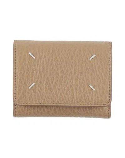 Maison Margiela Woman Wallet Khaki Size - Bovine Leather In Beige