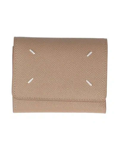 Maison Margiela Woman Wallet Light Brown Size - Soft Leather In Beige