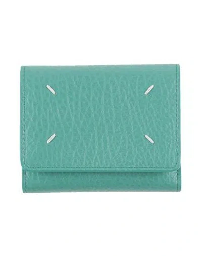 Maison Margiela Woman Wallet Light Green Size - Bovine Leather In Green
