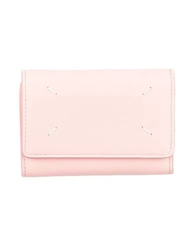 Maison Margiela Woman Wallet Light Pink Size - Goat Skin