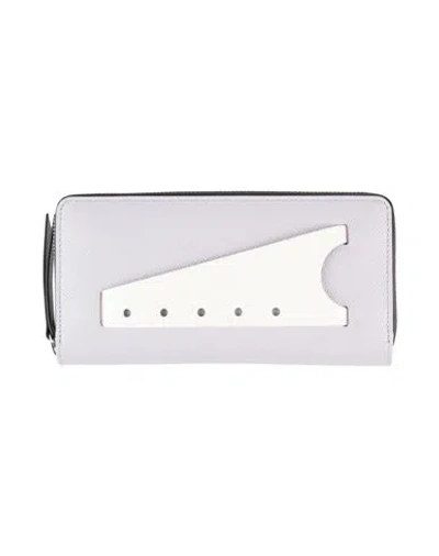 Maison Margiela Woman Wallet Lilac Size - Leather In Purple