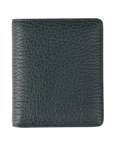 Maison Margiela Woman Wallet Navy Blue Size - Bovine Leather
