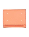 Maison Margiela Woman Wallet Salmon Pink Size - Soft Leather In Salmon Pink