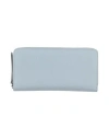 Maison Margiela Woman Wallet Sky Blue Size - Cow Leather, Brass, Zinc, Aluminum, Copper