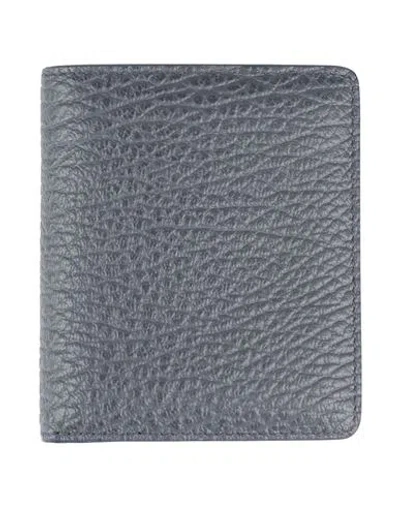 Maison Margiela Woman Wallet Slate Blue Size - Cow Leather