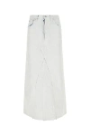 Maison Margiela Coated Denim Long Skirt In White