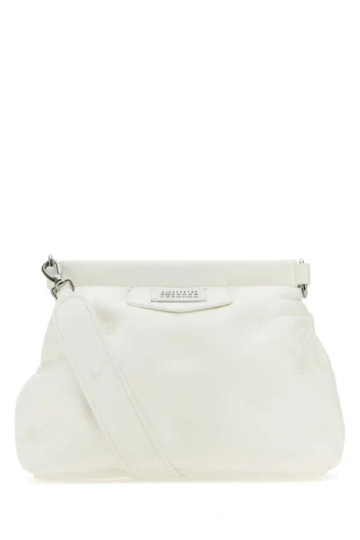 Maison Margiela Woman White Nappa Leather Small Glam Slam Classique Crossbody Bag