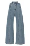 Maison Margiela Asymmetrical Waist Jeans In Blue