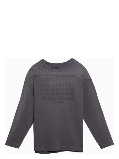 MAISON MARGIELA WOMEN'S AUBERGINE-COLOURED COTTON SWEATER WITH LOGO