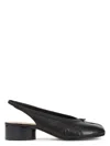 Maison Margiela Tabi 30 Leather Slingback Pumps In Black