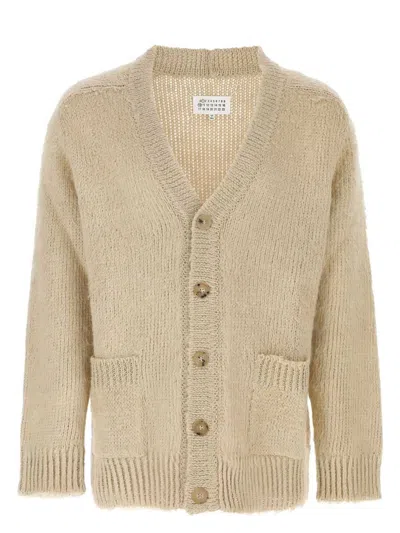 Maison Margiela Women's Beige Linen Oversize Cardigan