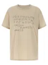 Maison Margiela Number Print Graphic Relaxed Fit T Shirt In Beige