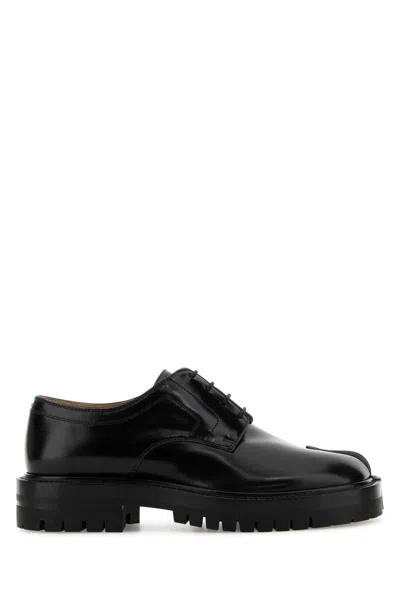 Maison Margiela Women Black Leather Tabi Lace-up Shoes