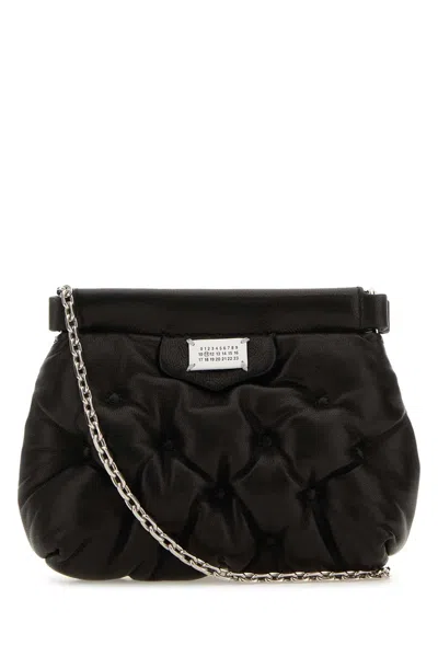 Maison Margiela Black Nappa Leather Baby Glam Slam Classique Crossbody Bag In Pink