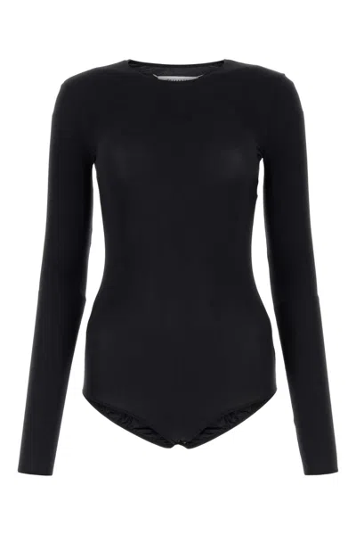 Maison Margiela Women Black Stretch Nylon Bodysuit
