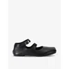 Maison Margiela Leather Tabi Strap Ballerina Flats In Black