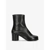 Maison Margiela 60mm Tabi Leather Ankle Boots In Black
