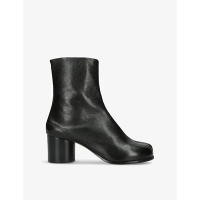 MAISON MARGIELA WOMENS TABI LEATHER HEELED ANKLE BOOTS BLACK EUR 36 / 3 UK