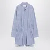 Maison Margiela Striped Long Sleeve Shirt Dress In Blue