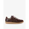 Maison Margiela Replica Low Top Sneakers In Suede And Leather In Brown