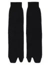 Maison Margiela Jersey-wool Tabi Crew-length Socks Clothing In Black