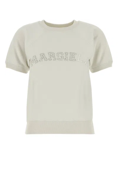 Maison Margiela Women Chalk Cotton Sweatshirt In Gray